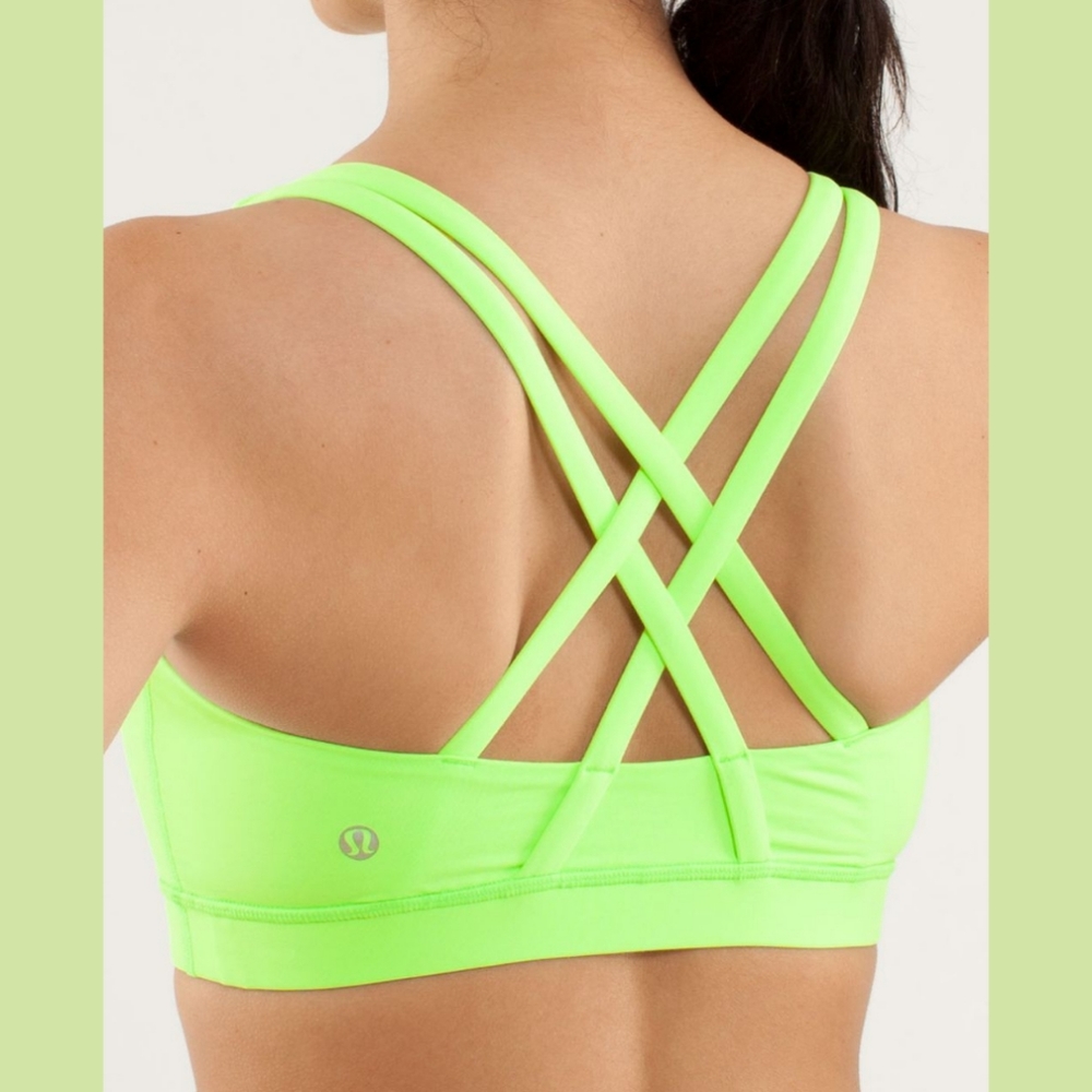 Sz S Lululemon Neon green energy bra